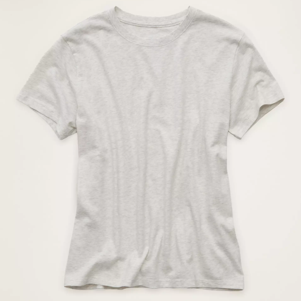 Heather Frost Solid Crew Neck Cotton Basic Everyday T-Shirt